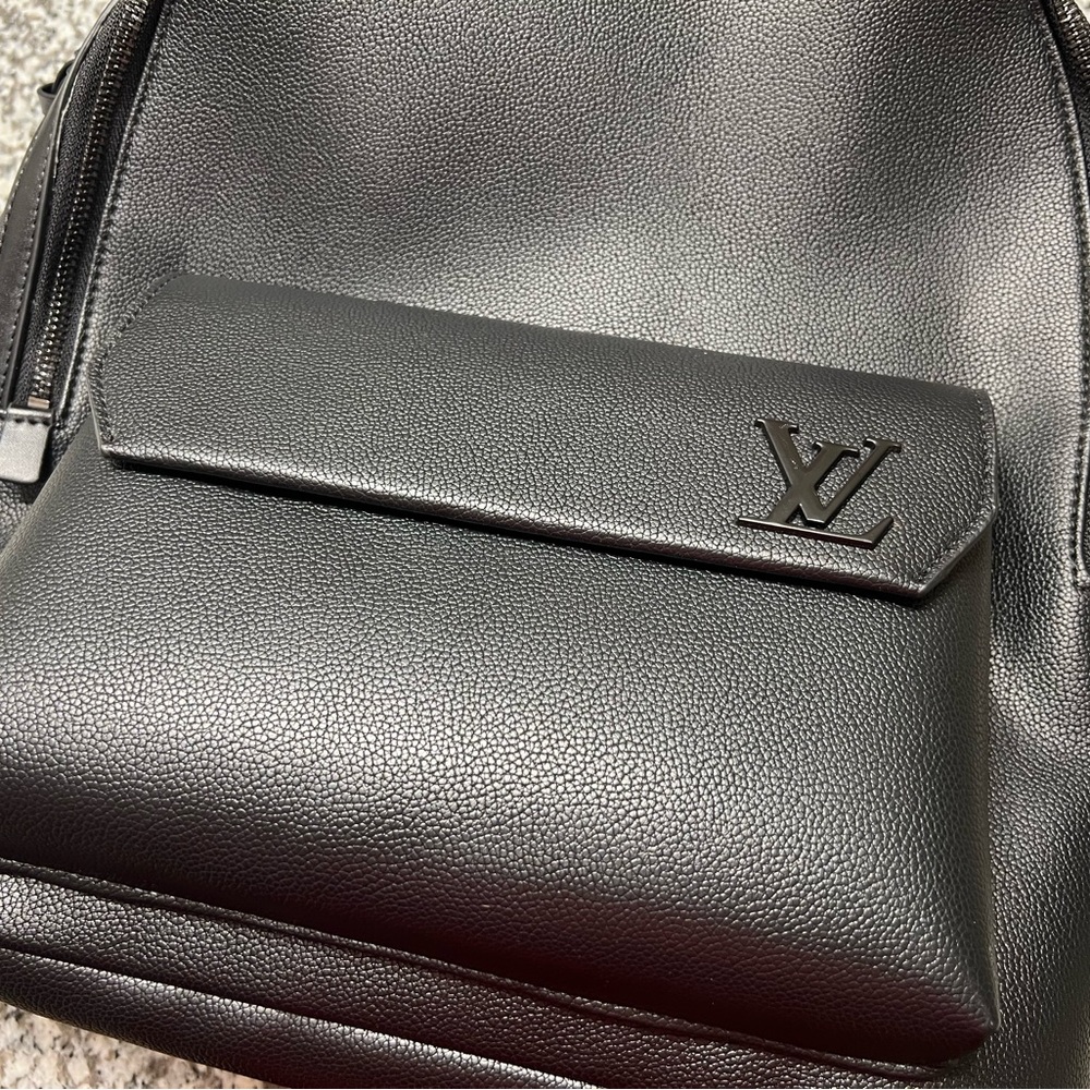 Black leather designer backpack brand new